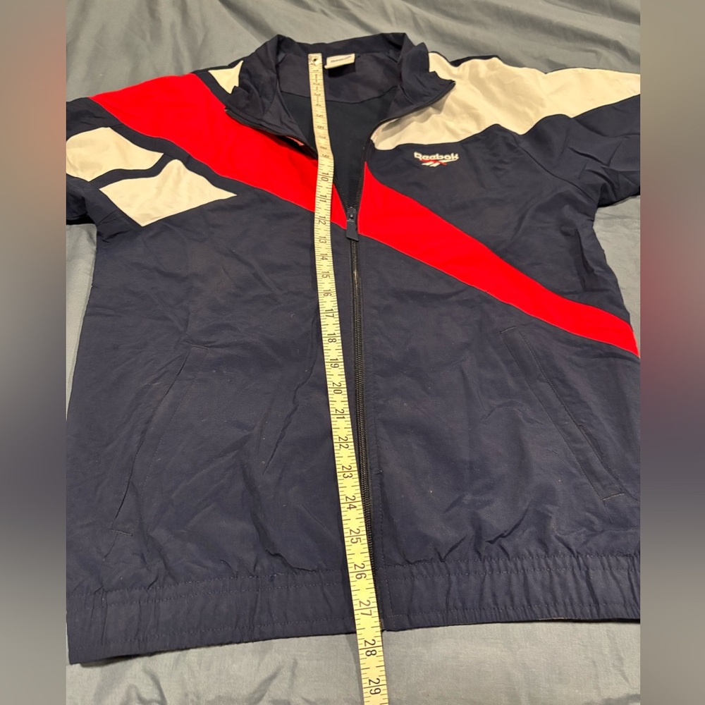 Reebok Navy and Red Windbreaker Jacket Mens Small - Picture 4 of 7